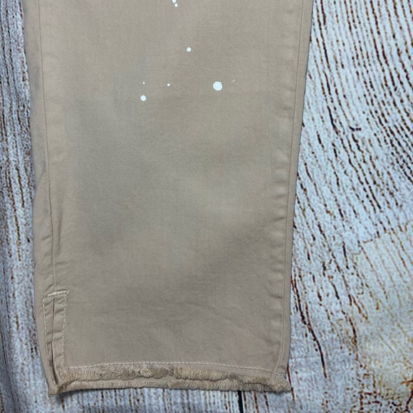 NEW Anthropologie Sundry Carpenter Paint Ankle Crop Pants Boho Tan Drawstring - Picture 13 of 16